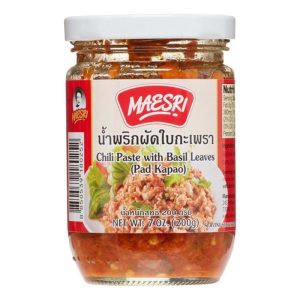 Maesri Chili Paste mit Basilikumblättern (Pad Kapao)