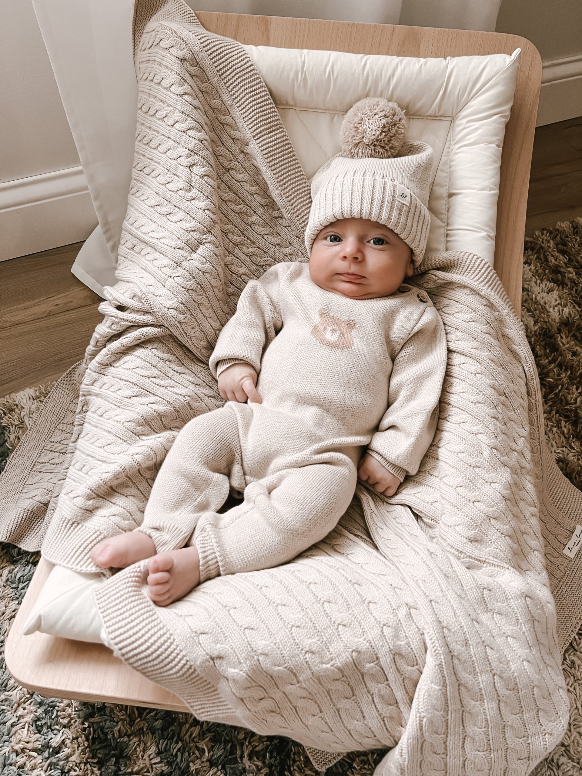 Luna + Luca Babydecke aus Bio-Baumwolle – Beige