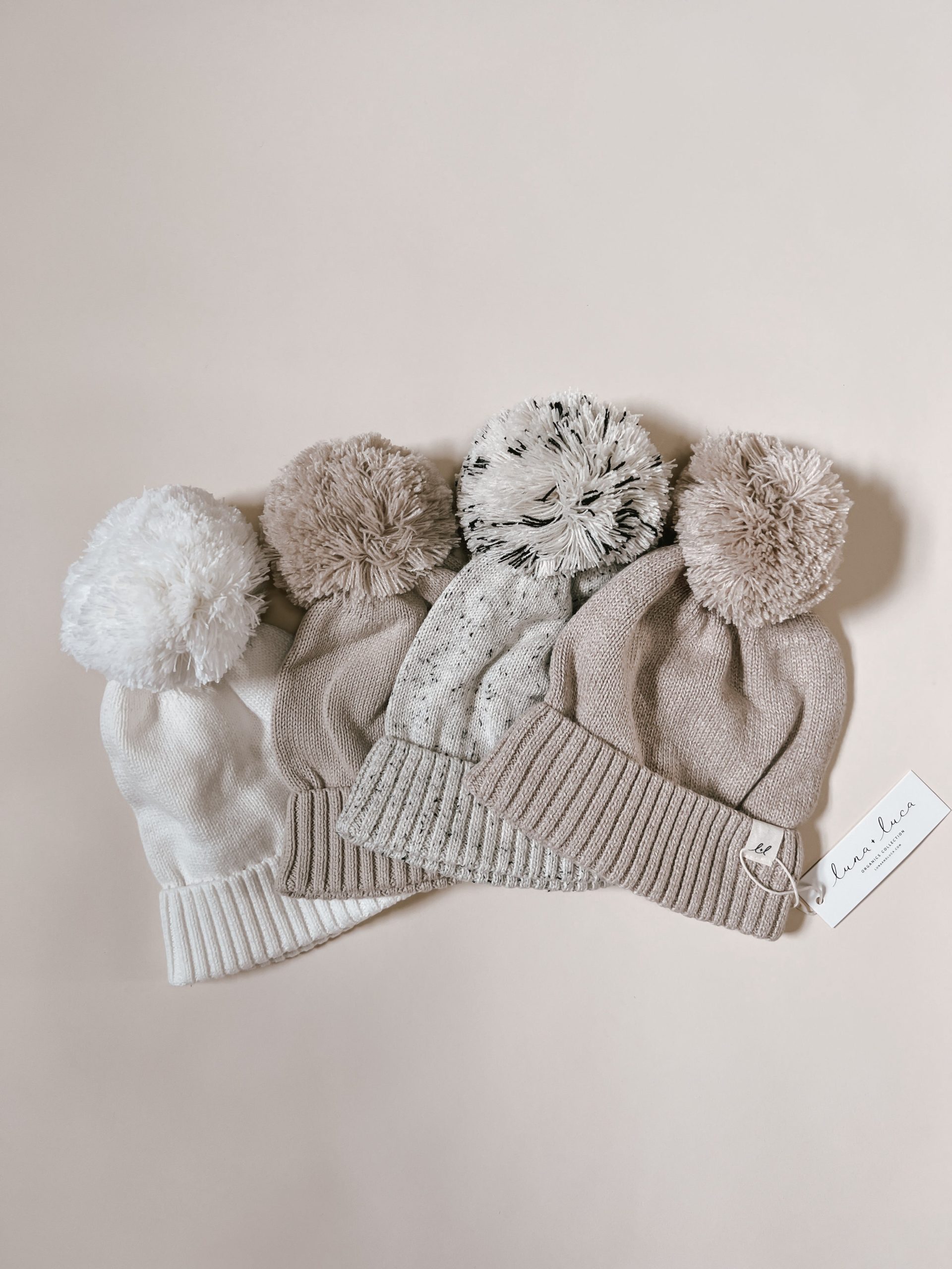 Luna + Luca Pom Mütze – Beige