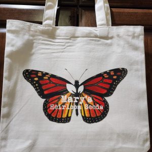 Mary’s Heirloom Seeds “Butterfly” weißer Baumwoll-Tote