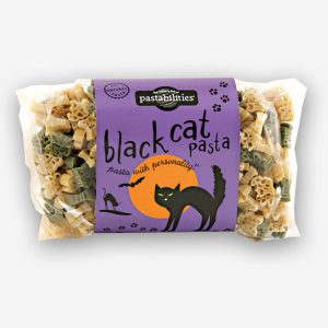 Schwarze Katze Nudeln