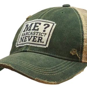 Vintage Life Ich? Sarkastisch? Nie Distressed Trucker Kappe