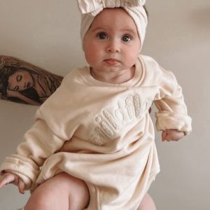Luna + Luca Strick Bow Stirnband Off-White