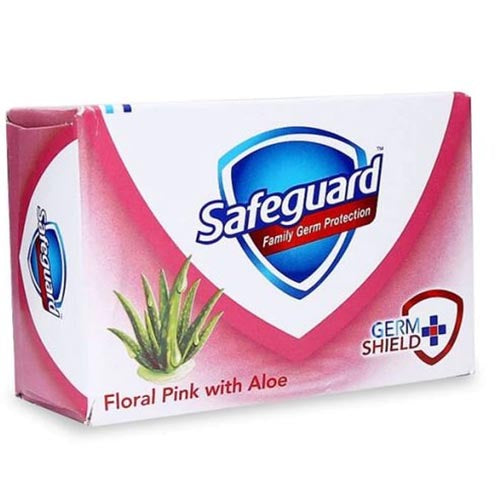 Safeguard – mit Blumenmuster Rosa mit Aloe – Familienkeimschutz – Seifenriegel 130g