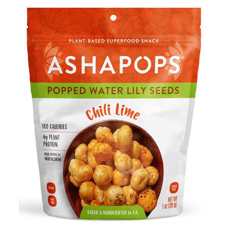 AshaPops – Poppped Water Lily Seeds Chili Limette, 1 Unze