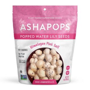 AshaPops – Poppped Water Lily Seeds Himalayan Rosa Sea Salz, 1 Unze