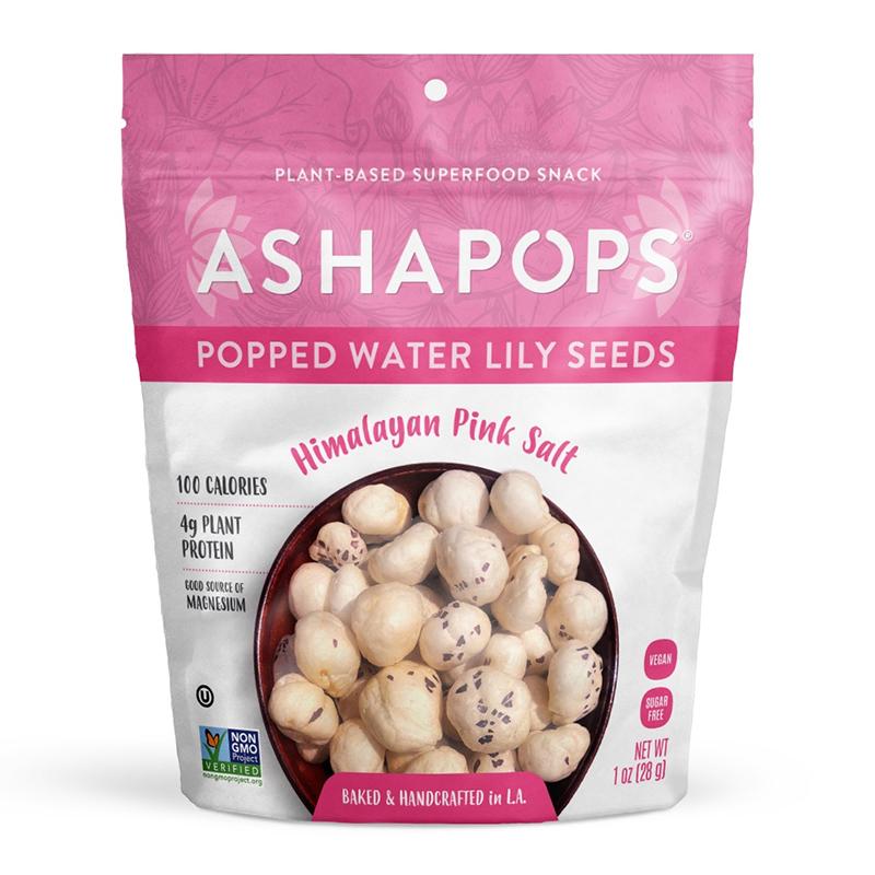 AshaPops – Poppped Water Lily Seeds Himalayan Rosa Sea Salz, 1 Unze
