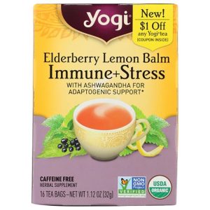 Yogi Tee – Holunder Zitrone Balm Immune & Stress, 16 Beutel, 1,1 Unzen