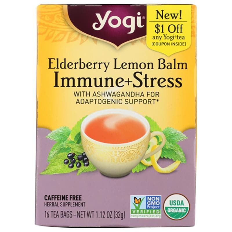 Yogi Tee – Holunder Zitrone Balm Immune & Stress, 16 Beutel, 1,1 Unzen