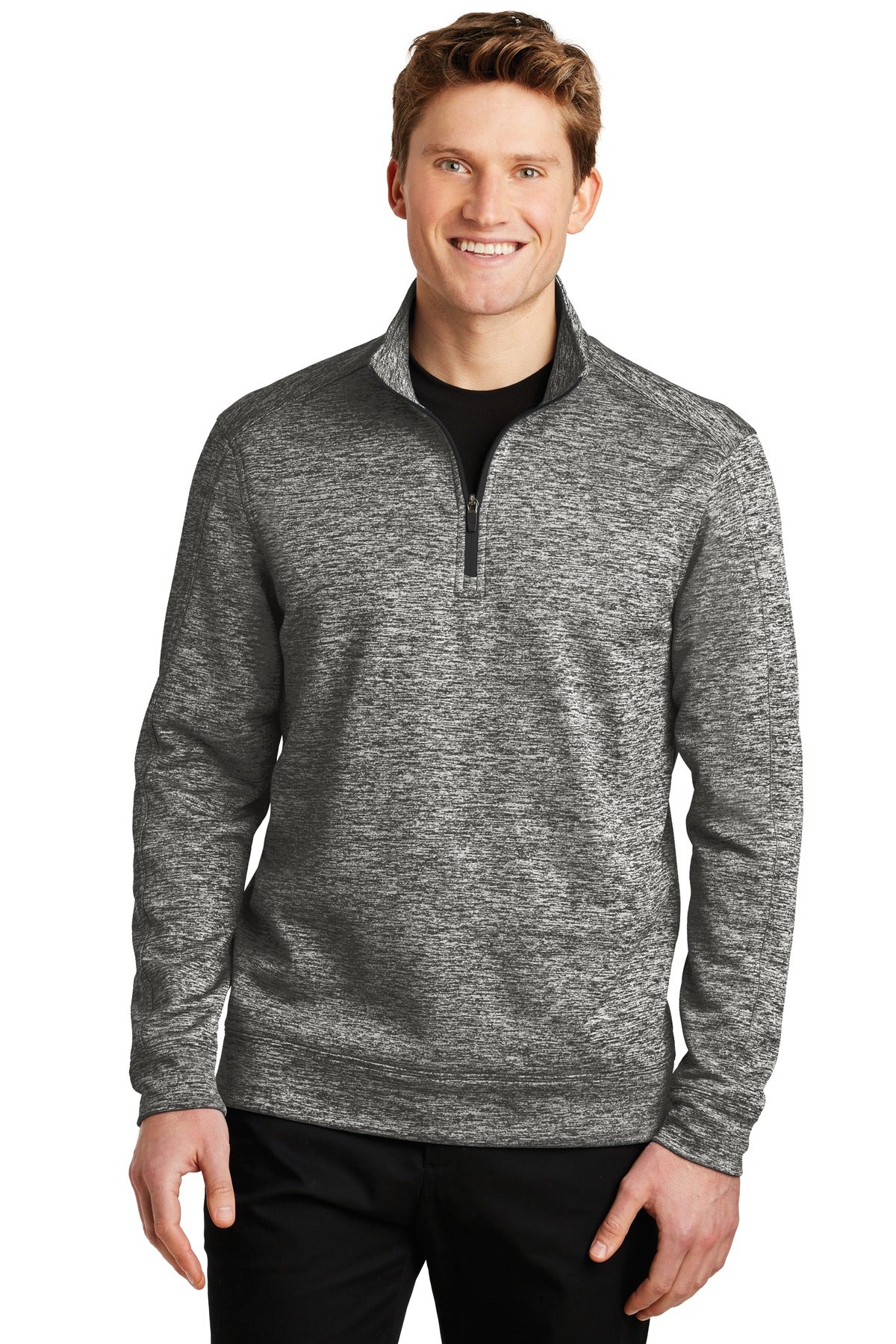 Sport-Tek Herren PosiCharge Elektrische Heather Fleece 1/4-Zip Pullover