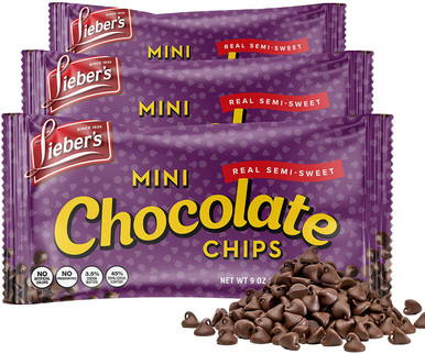 Lieber's Semi-süß Mini Schokoladenchips, 9 oz (Packung mit 3)