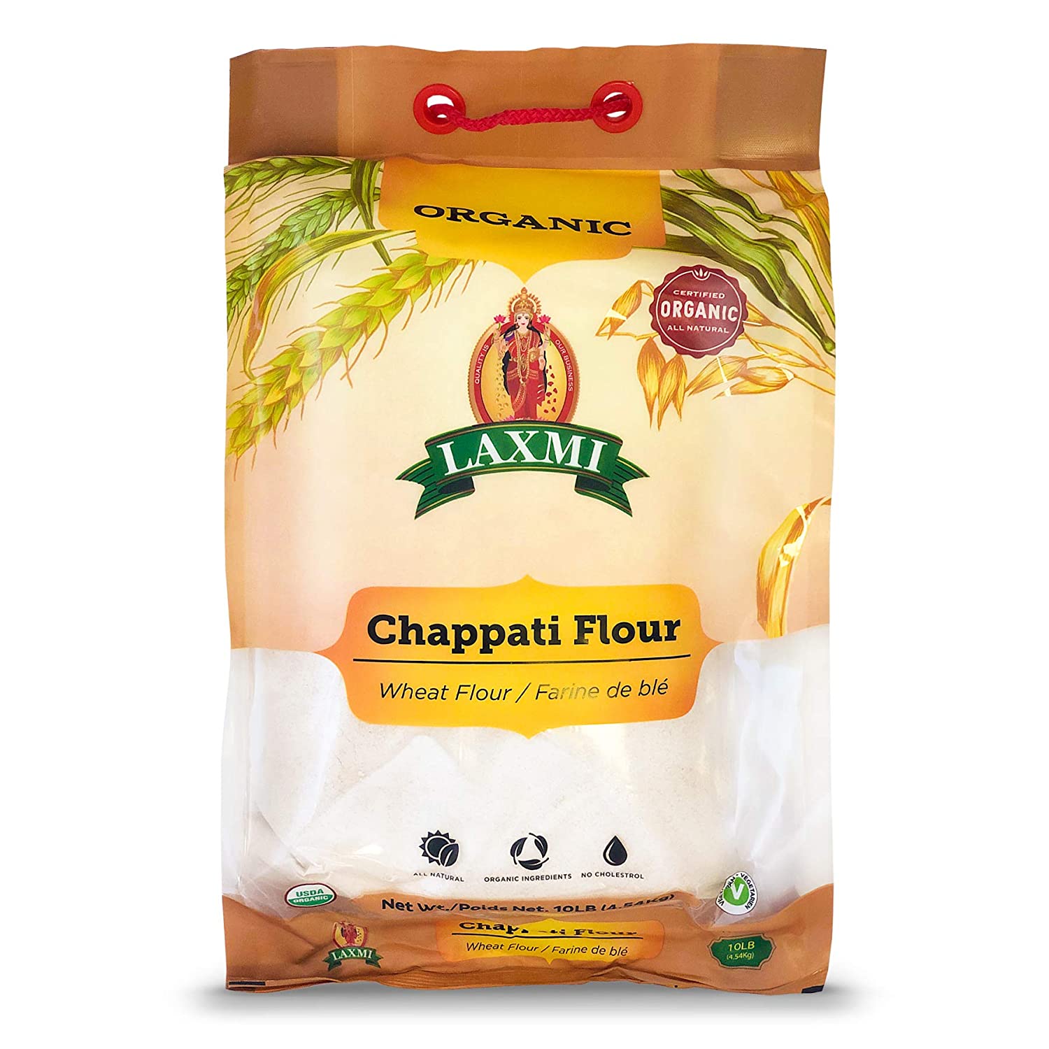 Laxmi Bio Chappati Mehl, Weizenmehl, Produkt aus Indien (10 lbs)