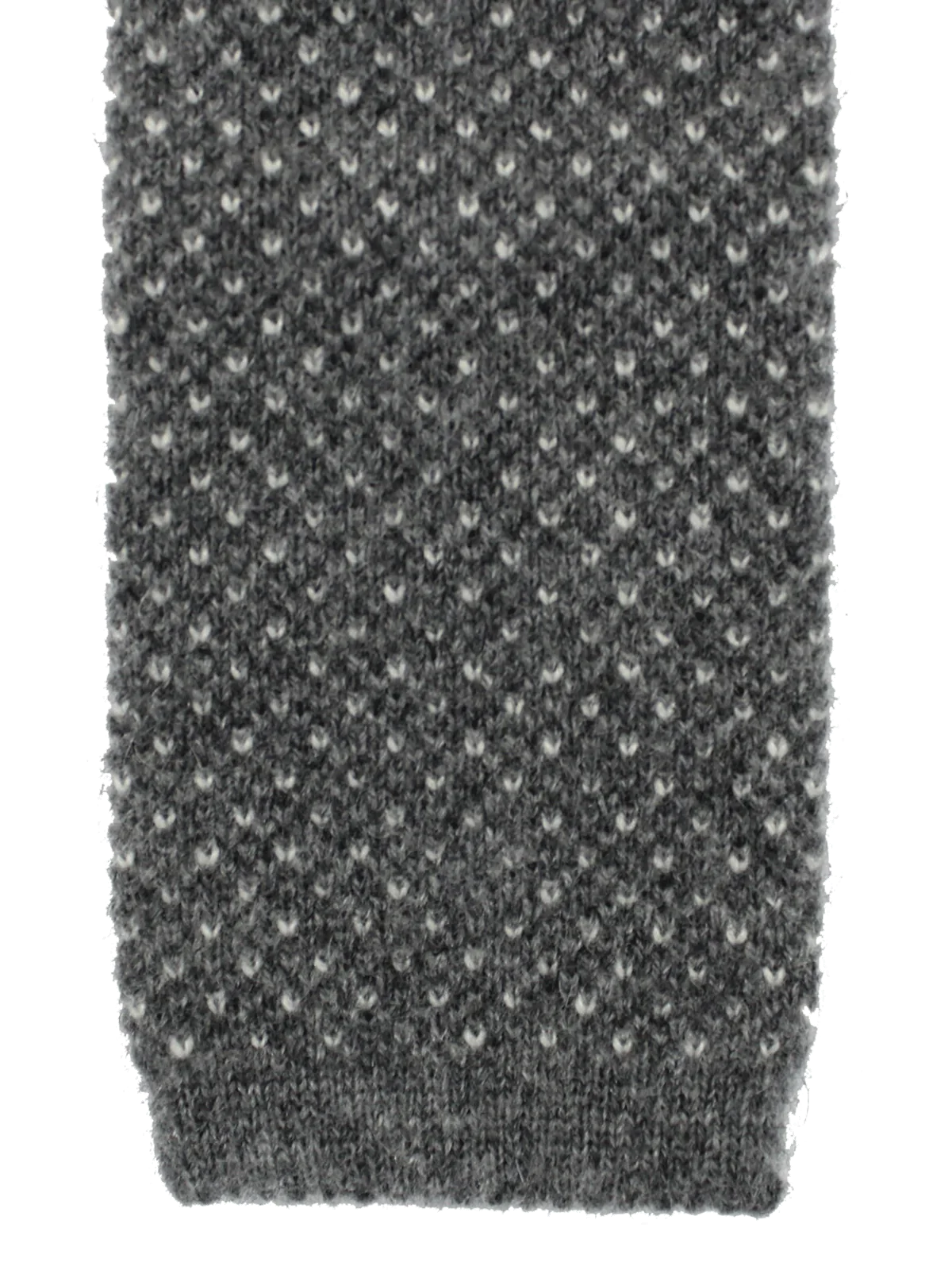 Brunello Cucinelli Quadratisches Ende 100% Kaschmir Gestrickt Grau Herren Krawatte