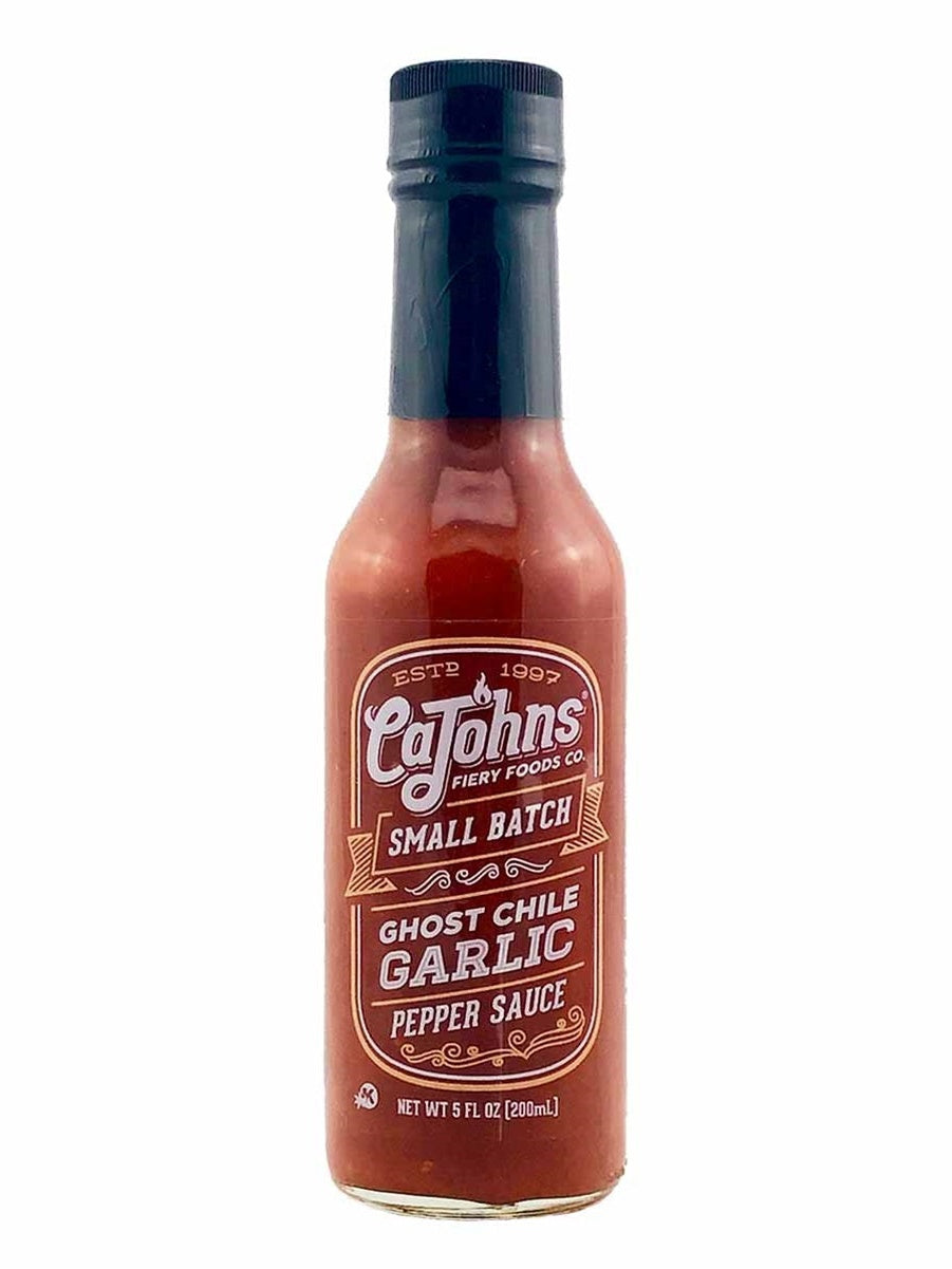 Chilisauce CaJohns kleine Charge Knoblauch Geist Chile 5 oz Hitze 8