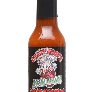 Crazy Jerry’s Brain Damage Mind Blowin scharfe Sauce. – 5oz