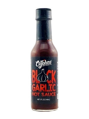 Chilisauce schwarzer Knoblauch CaJohns 5 oz Hitze 6
