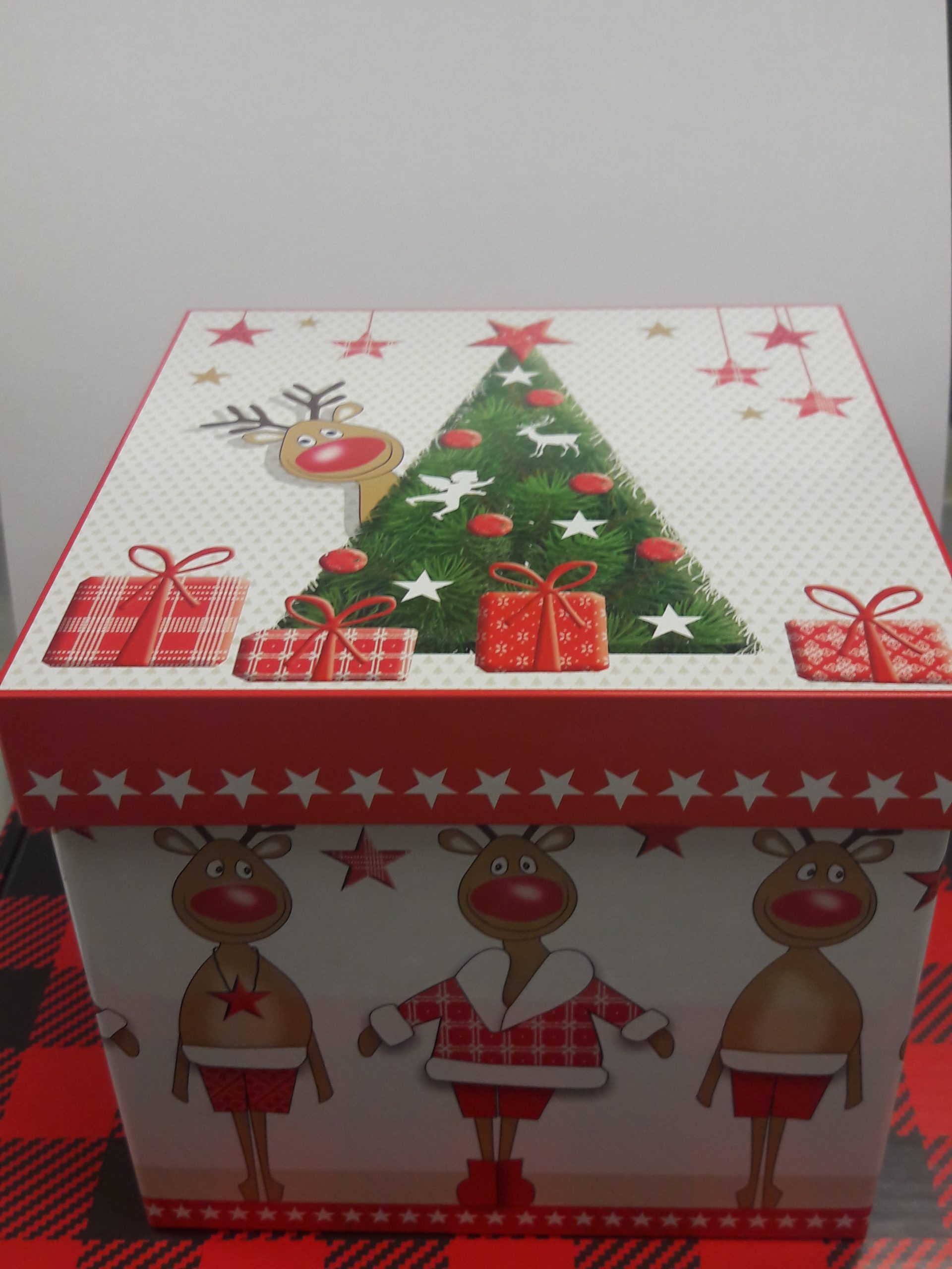 Geschenkbox – Set aus Metalldosen mit Rentiermotiv
