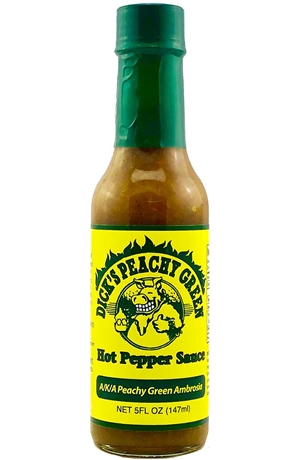 Schmutzige Dick's Peachy Grün Hot Pfeffer Sauce, 5oz
