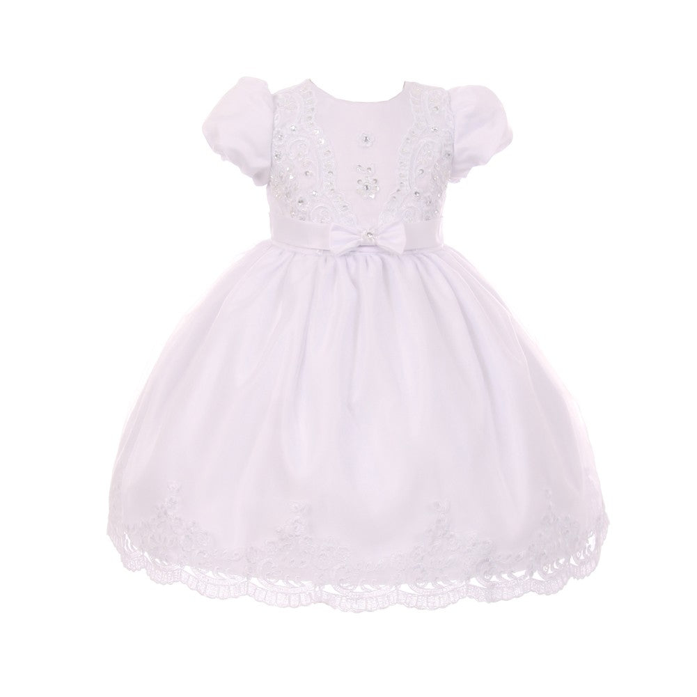 Baby Mädchen Weiß Spitze Bogen Organza Cape Hut Kleid Taufe Set 0-24 Monate