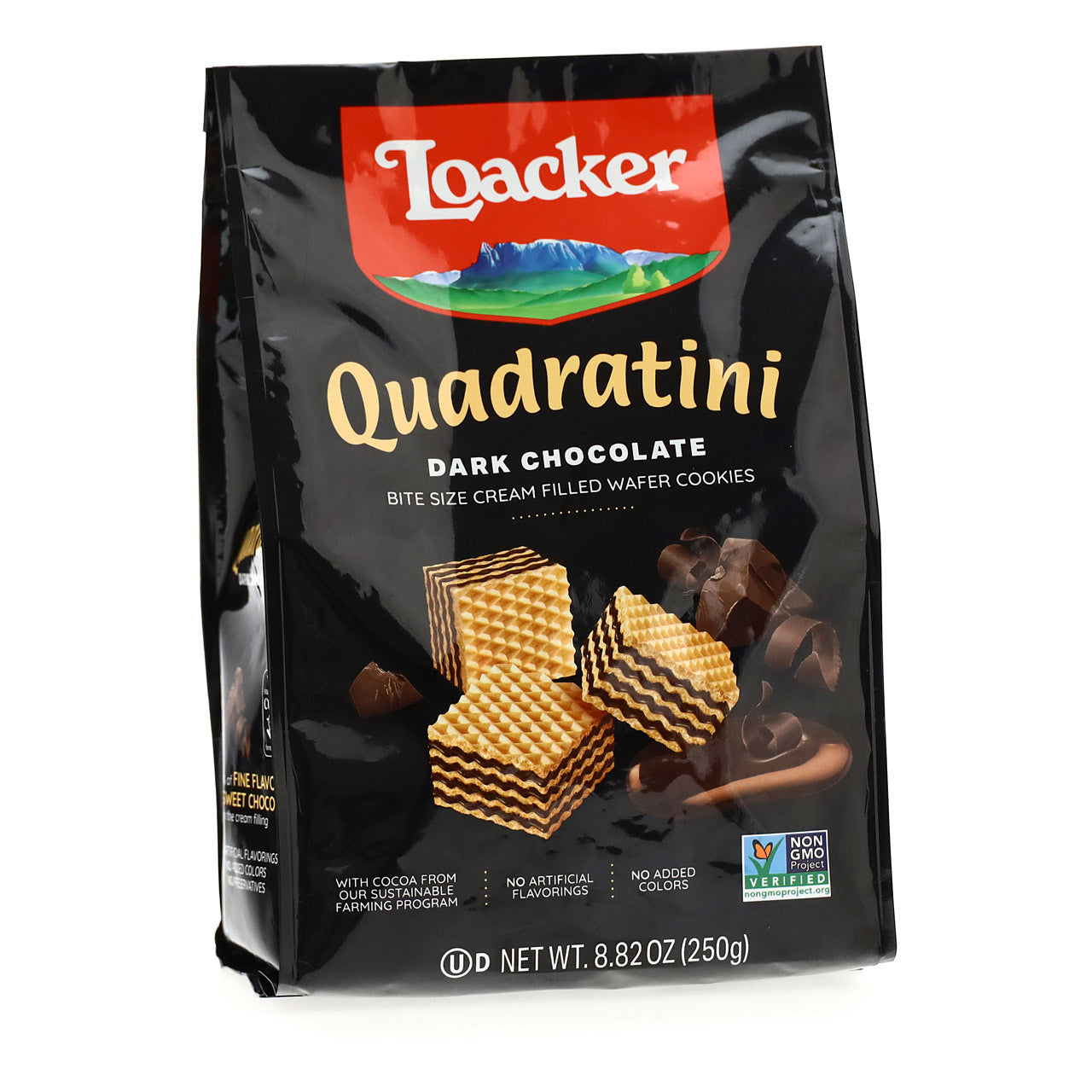 Loacker Quadratini dunkle Schokolade Waffel Kekse, 8,82 oz