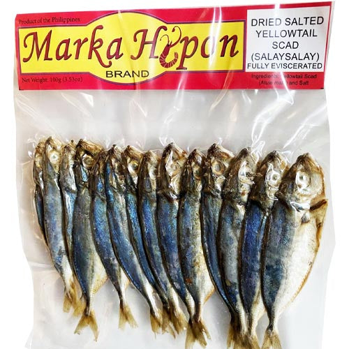 Marka Hipon – Getrocknete gesalzene Yellowtail Scad – (SalaySalay) – Vollständig ausgeweidet – 100g