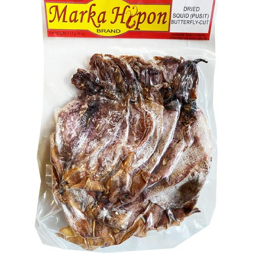 Marka Hipon – Getrockneter gesalzener Tintenfisch (Pusit) Butterfly Cut – 4 OZ