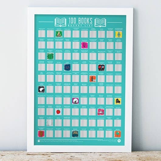 Geschenk Republik – Bucket List Poster – 100 Bücher
