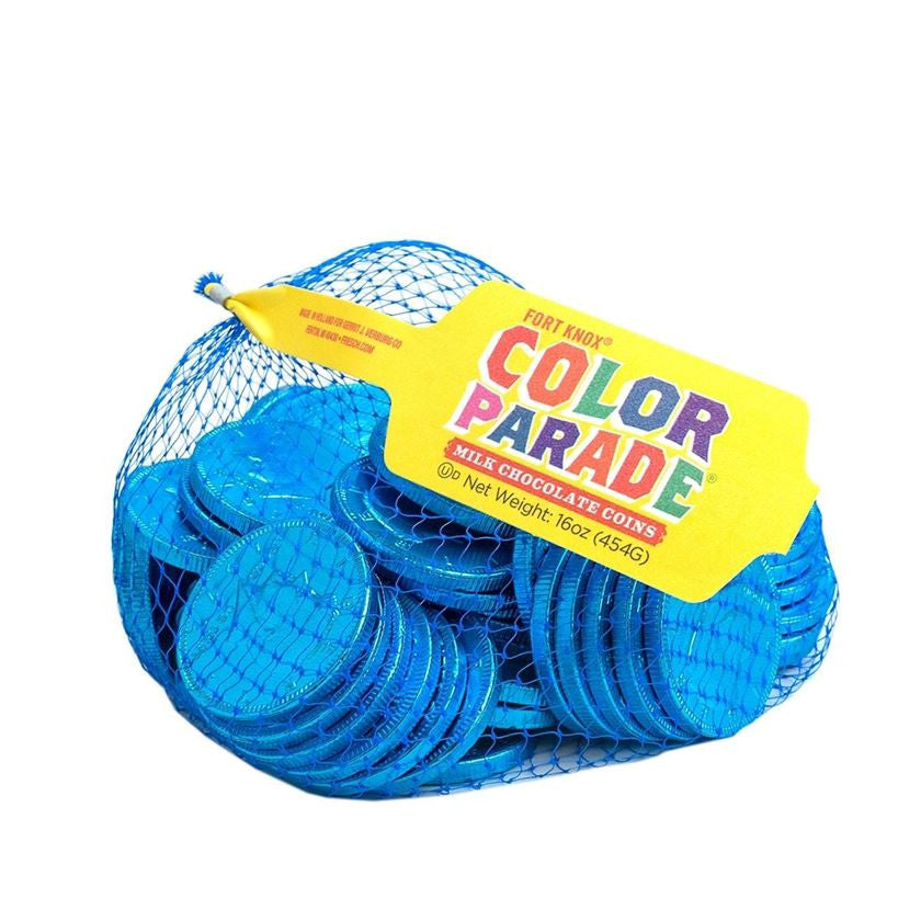 Karibische blaue Schokolade Folienmünzen