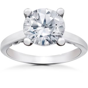 2 ct Lab Created zertifiziert Diamant Gabriella Verlobungsring 14k Weißgold
