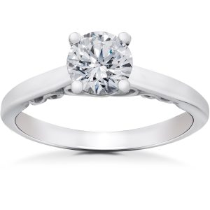 1/2 ct Lab erstellt Eco freundliche Diamant Gabriella Verlobungsring 14k Weißgold