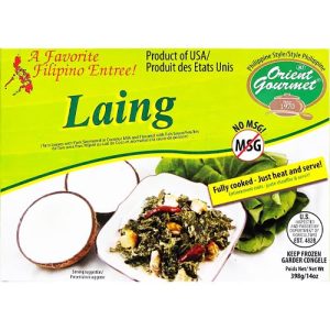 Orient Gourmet – Laing – Taro Leaves with Pork Simmered in Kokosmilch und aromatisiert mit Fischsauce – voll gekocht – nur Hitze und servieren – 14 Unzen