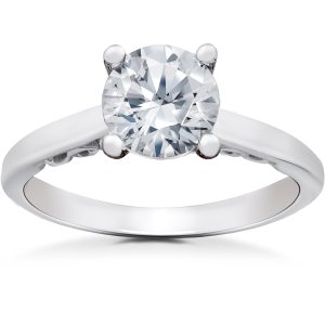 1 ct Lab Grown Eco freundliche Diamant Gabriella Verlobungsring 14k Weißgold