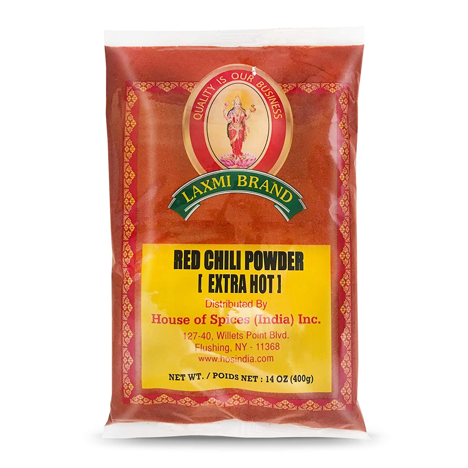 Laxmi Rot Chili Pulver (Xtra Hot) – 14 Unzen (400g)
