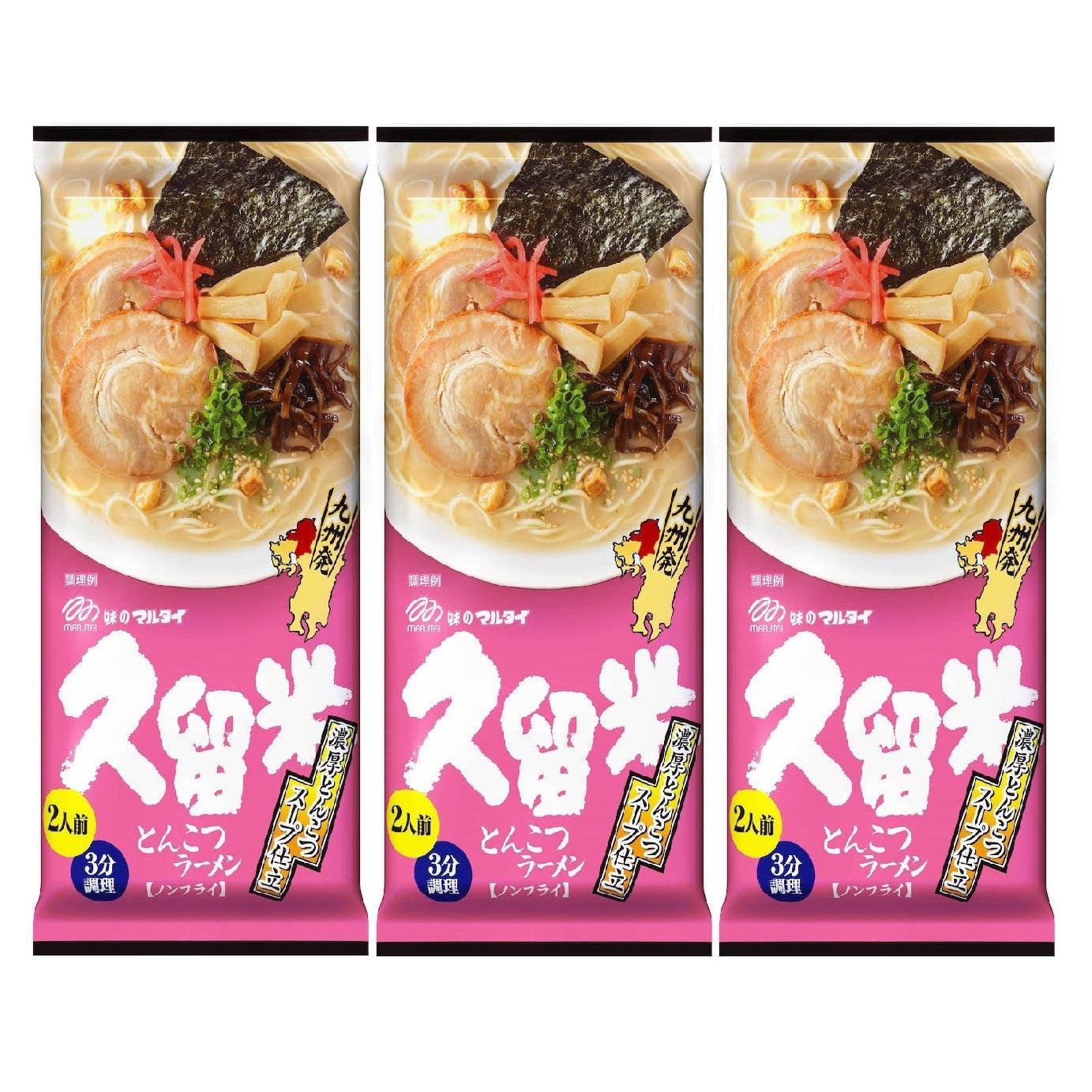 Marutai Kurume Rich Tonkotsu Instant Ramen (3er Packung)