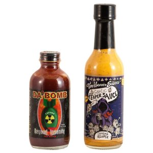 Da Bomb Beyond Insanity and Torchbearer Knoblauch Reaper scharfe Sauce Bündel, . – 5oz / 4oz