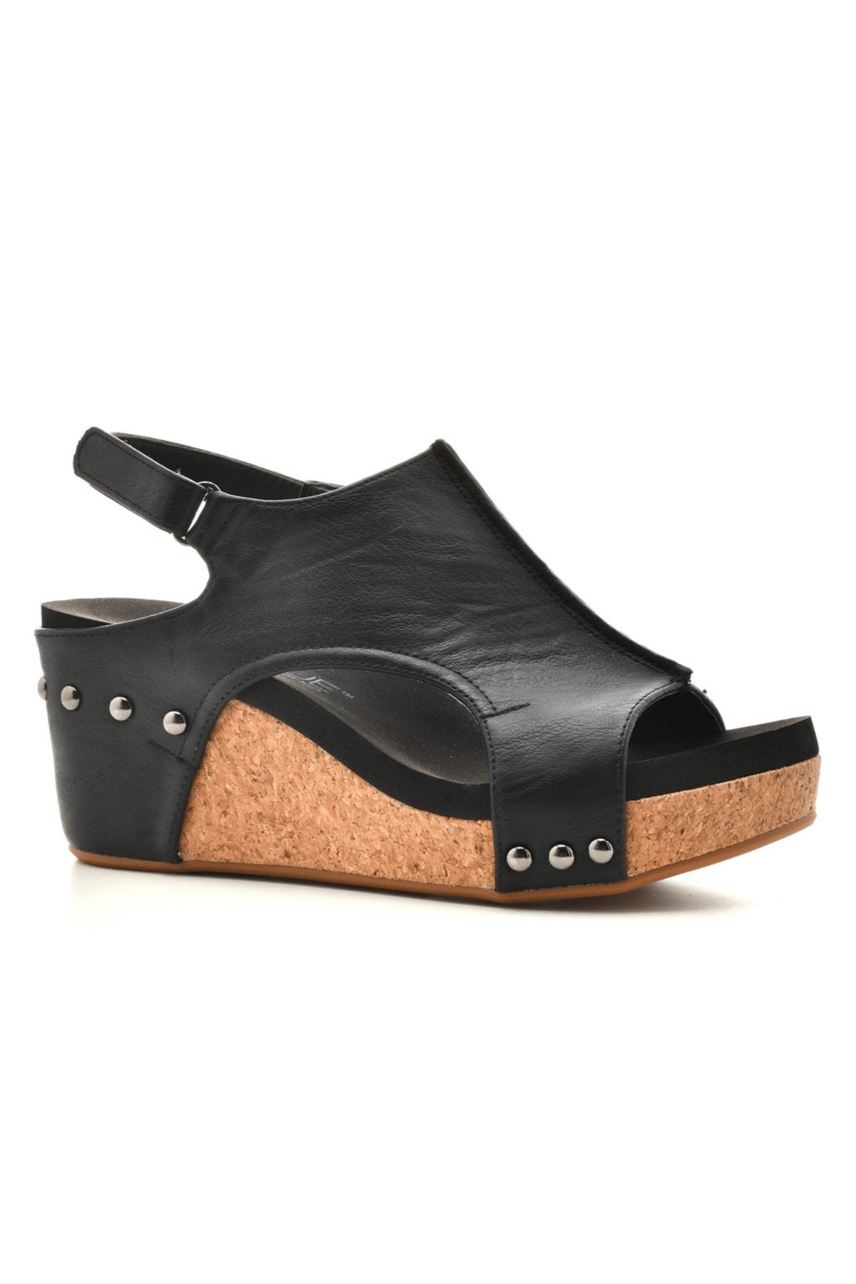 Baby Cork Sandalen mit Keilabsatz in Schwarz