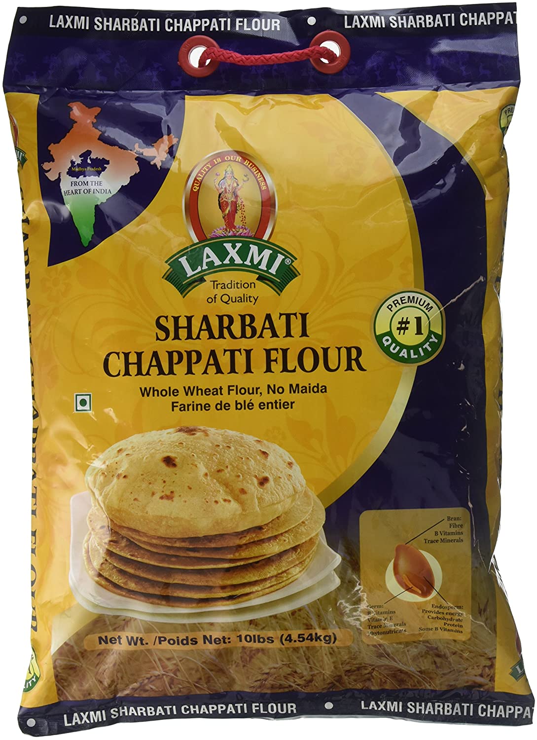 Laxmi Vollkorn Sharbati Chappati Mehl – 10Lb