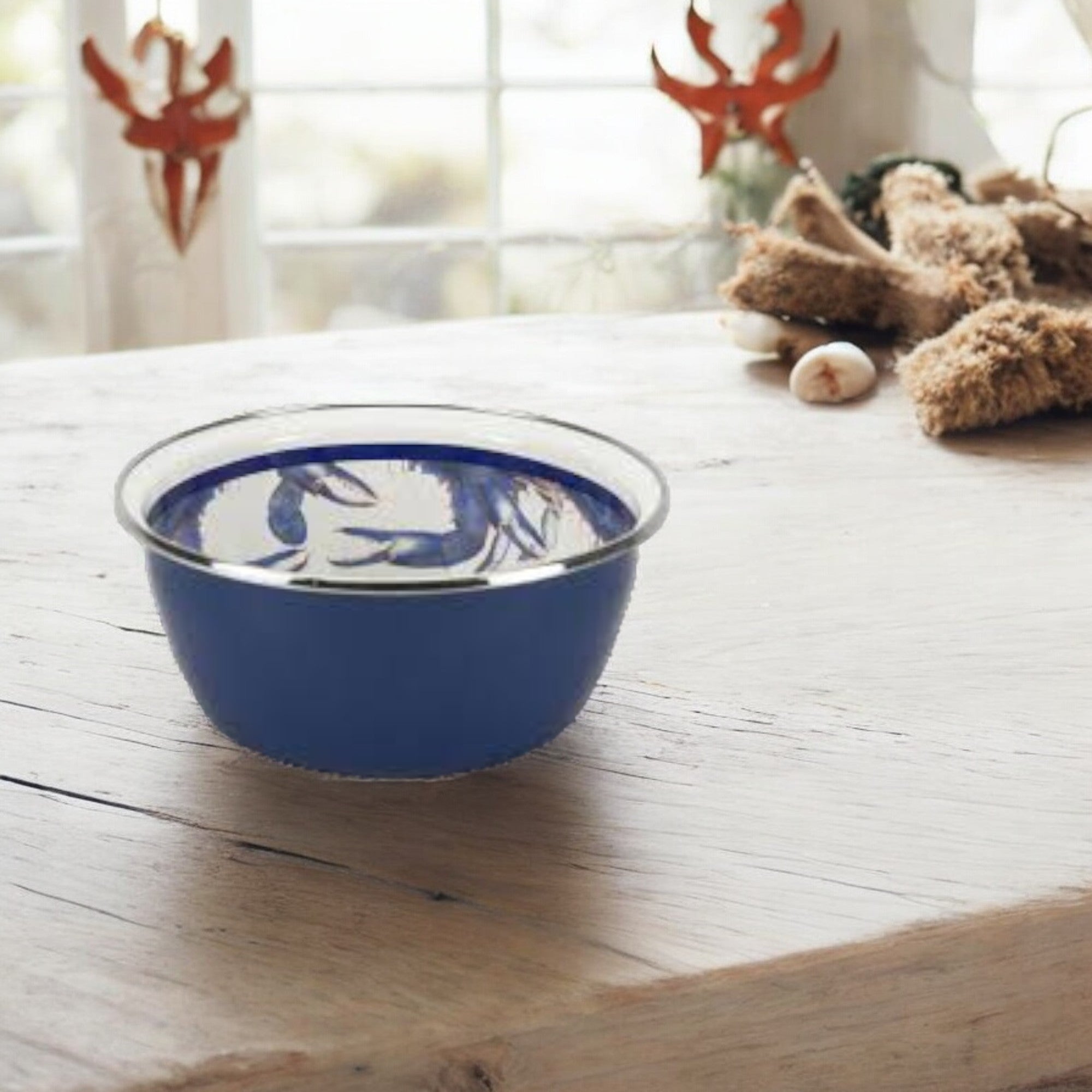 Golden Rabbit Blaue Krabbe Emaille Salatschüssel