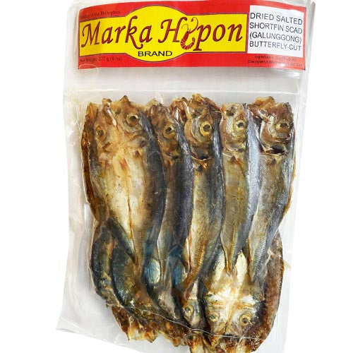 Marka Hipon – Getrocknete gesalzene Shortfin Scad (Galunggong) Butterfly Cut – 8 OZ