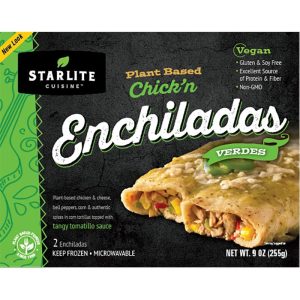Starlite Cuisine – pflanzliche Enchiladas Verdes mit Hähnchenalternative, 9 oz