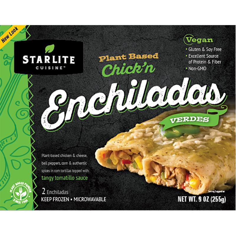 Starlite Küche-Pflanze-basierte Chick'n Enchiladas Verdes, 9 oz