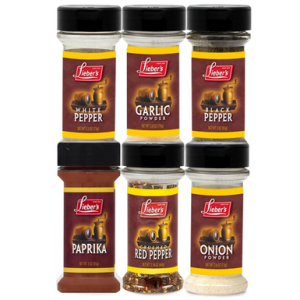 Passover Gewürzset, weißer Pfeffer, Knoblauch, schwarzer Pfeffer, Paprika, zerkleinerter roter Paprika, Zwiebelpulver, koscher für Passover (6 Zählung)
