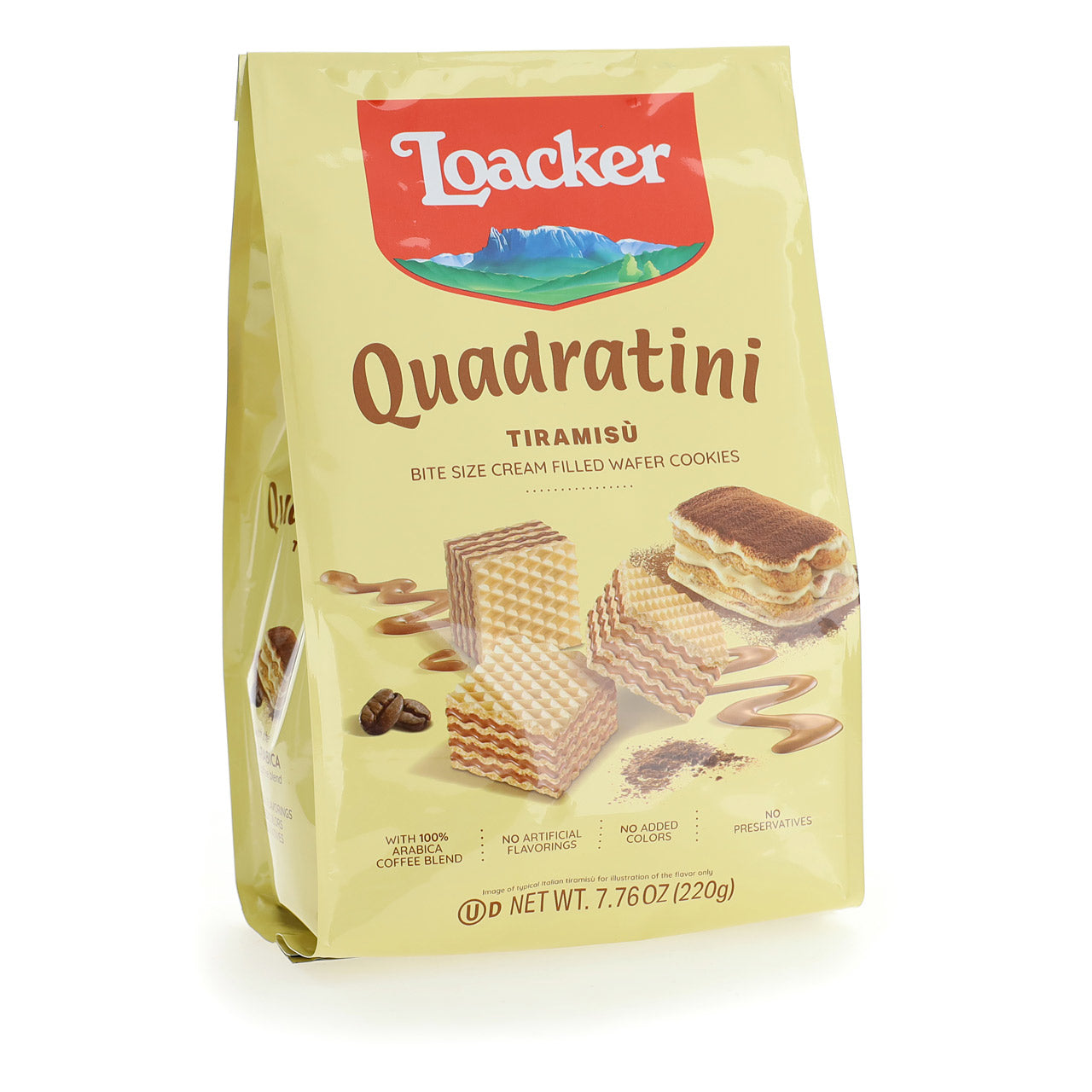 Loacker Quadratini TiramisÃ1 Waffel Kekse, 7.76oz