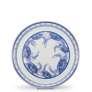 Blau Crab Emaille Serviertablett