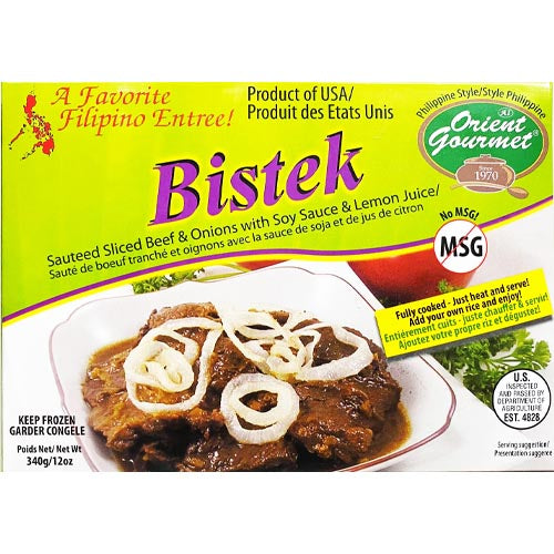 Orient Gourmet – Bistek – Gebratenes geschnittenes Rindfleisch und Zwiebeln mit Sojasauce und Zitronensaft – Vollständig gekocht – Einfach erhitzen und servieren – 12 OZ