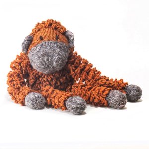 Finn + Emma Wolle Knit Buddy ungiftiges Bio-Stofftier | Opal der Oranguntan