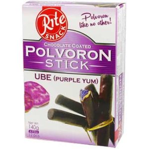 ChocoVron – Rite Snack Schokolade coated Polvoron Stick – ube (lila Yam) – 12 Stück – 140 g