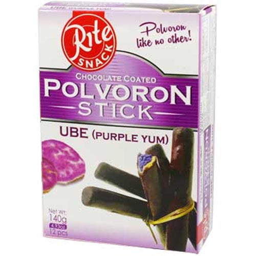 ChocoVron – Rite Snack – Schokoladenbeschichteter Polvoron Stick – UBE (Violett Yam) – 12 Stück – 140 G