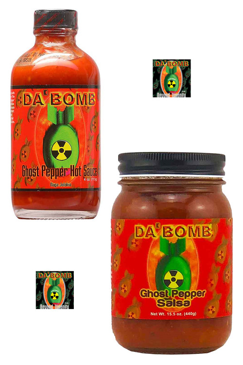 Da Bombe Jolokia Geist Chilisauce und Salsa Geschenk-Set, 4oz, 15.5oz