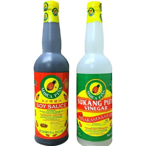 Marca Pina – Essig und Sojasauce Value Packung – 67,08 OZ (1 Liter Flasche von jedem)